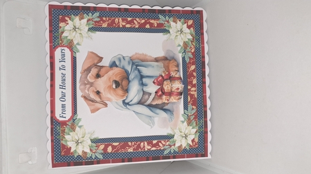 Wrapped up for Christmas pup card front 12 by Andrea McGill