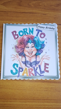 Woman With Glitz & Glamour Quote 8X8 Card Front by Andrea McGill