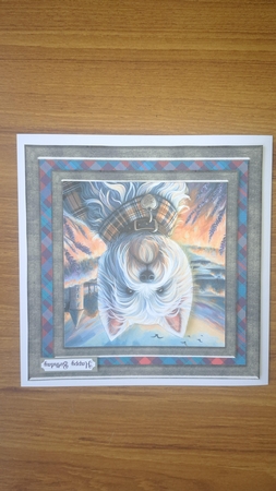 Framed Scottish pup card front 7 by Andrea McGill