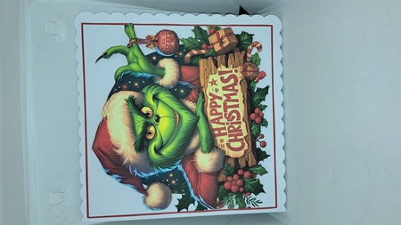 10 The Grinch Card fronts with Christmas sentiments. 8x8 inches. JPEG by Andrea McGill