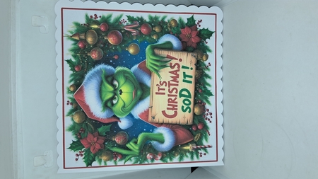 10 The Grinch Card fronts with Christmas sentiments. 8x8 inches. JPEG by Andrea McGill