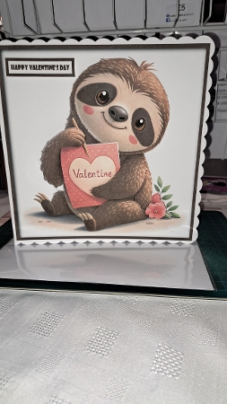 Cute Valentine Sloth Quick Card by Andrea McGill