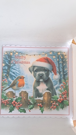 Christmas Picket Fence Pups 15 by Andrea McGill