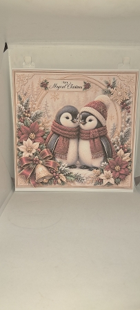 8x8 Cozy Christmas Penguins 1 - Quick Card Front with Sentiments  by Andrea McGill