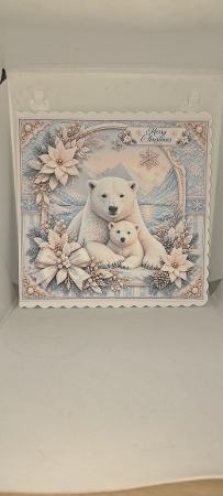 8x8 Ornate Polar Bear - Quick Card Front with Sentiments  by Andrea McGill