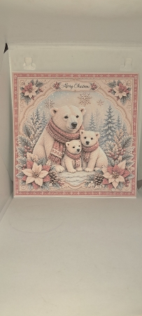 8x8 Polar Bear Christmas - Quick Card Front with Sentiments  by Andrea McGill