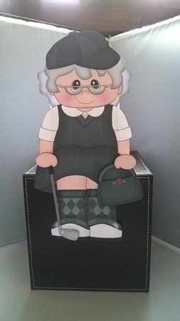 3D on the Shelf Card Kit - Golfing Old Lady Edna by Andrea McGill