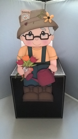 3D on the Shelf Card Kit - Gardening Old Man Clive by Andrea McGill
