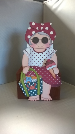 3D on the Shelf Card Kit - on the Beach Old Lady Mabel by Andrea McGill