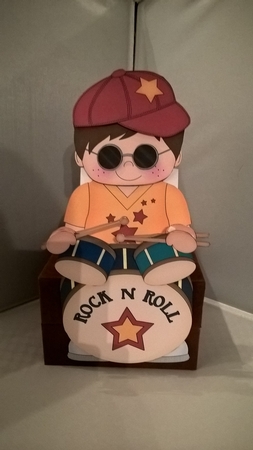 3D on the Shelf Card Kit - Little Rock Drummer Dave by Andrea McGill