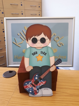 3D on the Shelf Card Kit - Little Rock N Roll Guitarist Max by Andrea McGill