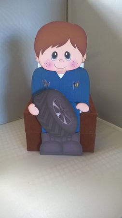 3D on the Shelf Card Kit - Little Car Mechanic Kyle by Andrea McGill