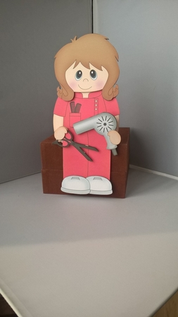 3D on the Shelf Card Kit - Little Hairdresser Dee by Andrea McGill