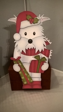 3D on the Shelf Card Kit - Little Christmas Westie Dog by Andrea McGill