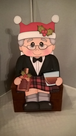 3D on the Shelf Card Kit - Christmas Scottish Whisky Drinker by Andrea McGill