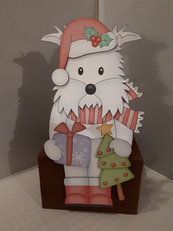 3D on the Shelf Card Kit - Little Christmas Westie Dog by Andrea McGill