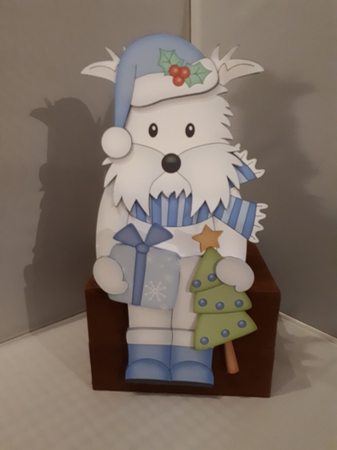 3D on the Shelf Card Kit - Little Christmas Westie Dog by Andrea McGill