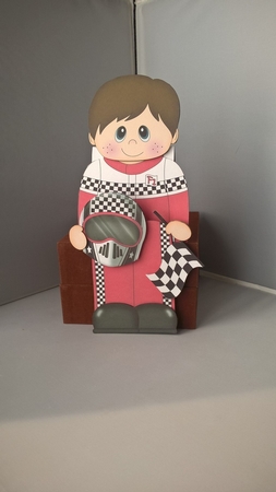 3D on the Shelf Card Kit - Little F1 Racing Driver Gerry by Andrea McGill