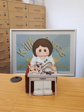 3D on the Shelf Card Kit - Little Dog Groomer Trish by Andrea McGill