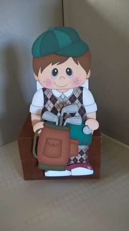 3D on the Shelf Card Kit - Little Golf Boy Johan by Andrea McGill
