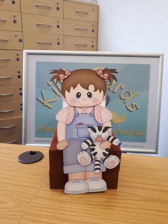 3D on the Shelf Card Kit - Little Toddler Girl Fai's Cat by Andrea McGill