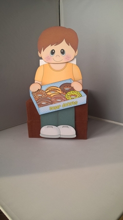 3D on the Shelf Card Kit - Sharing Donut Box Boy Mckinley by Andrea McGill