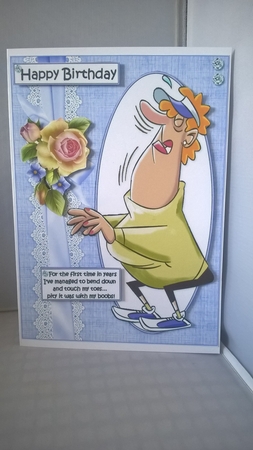 Shirley Can Touch Her Toes Quick Card by Andrea McGill