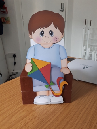 3D On the Shelf Card Kit - Little Boy Alvin is Flying high with his Kite by Andrea McGill
