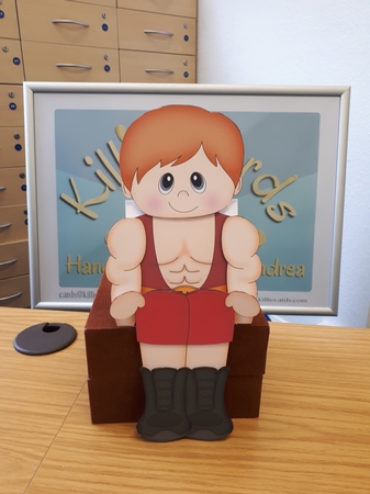 3D On the Shelf Card Kit - In the Red Corner is Wrestler Hercules by Andrea McGill