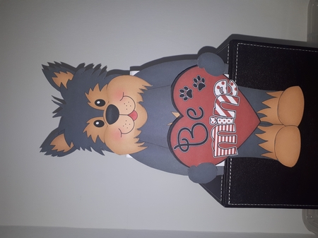 3D On the Shelf Card Kit - Valentine Heart Love & Romance Little Yorkie Dog Timmy by Andrea McGill
