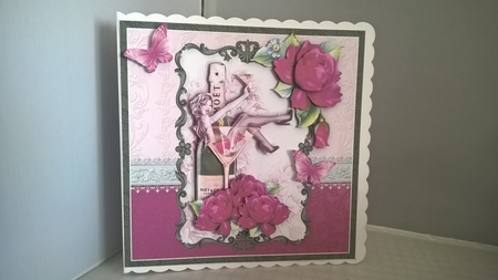 CHAMPAGNE GLASS DIVA 8x8 Decoupage & Insert Mini Kit by Andrea McGill