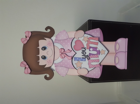 3D On the Shelf Card Kit - Little Girl Stefany has a Heart for Mum by Andrea McGill