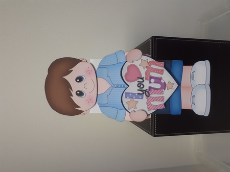 3D On the Shelf Card Kit - Little Boy Rocco has a Heart for Mum by Andrea McGill