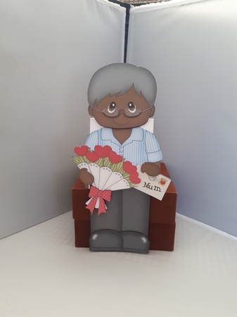 3D On the Shelf Card Kit - Ethnic Man Vishon has a Letter & Roses for Mum by Andrea McGill