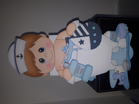 3D On the Shelf Card Kit - Bathtub Buddies - Cute Little Boy Finnegan has a Bubble Bath by Andrea McGill