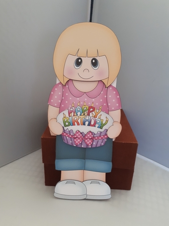 3D On the Shelf Card Kit - Little Teen Kesha is the Birthday Girl with ages 12 - 17 age Birthday Cake Decoupage by Andrea McGill