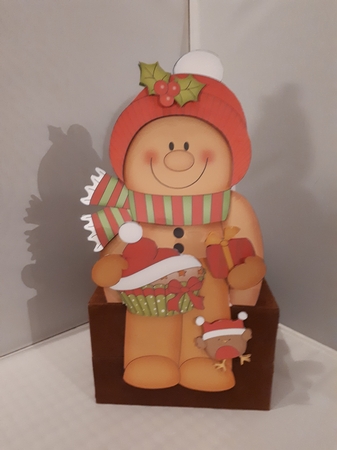 3D Christmas On the Shelf Card Kit - Ginge the Gingerbread Man has a Fesive Cupcake by Andrea McGill