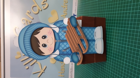 3D On the Shelf Card Kit - Winter Sports Little Sledger Marylee by Andrea McGill