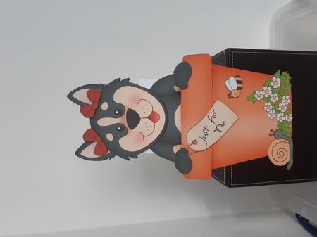 3D On the Shelf Card Kit - Flower Pot Friends Little Husky Dog Misty by Andrea McGill