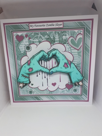 ZOMBIE LOVE Humorous 7.5 Decoupage & Insert Mini Kit All Occasions by Andrea McGill