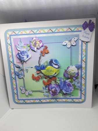 SPRING BLUE TIT 6X6 by Andrea McGill