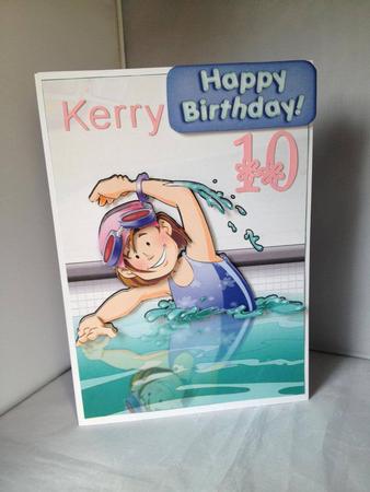Cute Swimmer Girl Purple by Andrea McGill