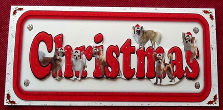 Chihuahua & Hats Christmas Name Sign by Andrea Szabo