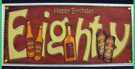 80th Birthday Large Dl Quick Card N 3D Decoupage by Andrea Szabo
