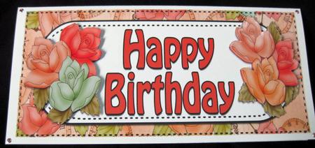 Large Dl Birthday Roses Card & 3D Decoupage by Andrea Szabo