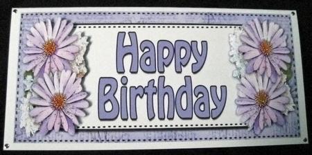 Large Dl Birthday Daisies Floral 3D Decoupage by Andrea Szabo