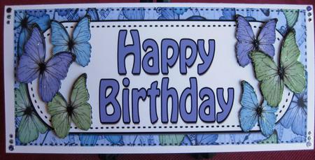 Large Dl Birthday Butterflies Card & 3D Decoupage by Andrea Szabo