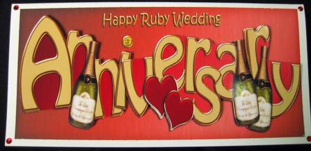 Ruby Wedding Anniversary Large Dl Quick Card 3D Decoupage by Andrea Szabo