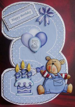 Birthday Boy Age 3 Shape Card Featured Gallery Photo