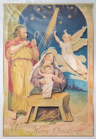 Christmas Vintage Nativity Decoupage Topper by Andy George